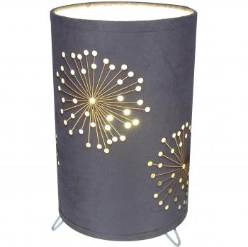 Lámpara de mesa cilíndrica gris Naeve Aurona 1xE14