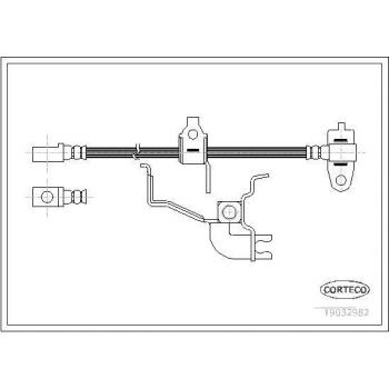 Latiguillo de freno CORTECO 19032982 - Manguera flexible para el sistema de frenos, fabricada con materiales de alta calidad, resistencia a la presión y temperaturas extremas, compatible con diversos modelos de vehículos