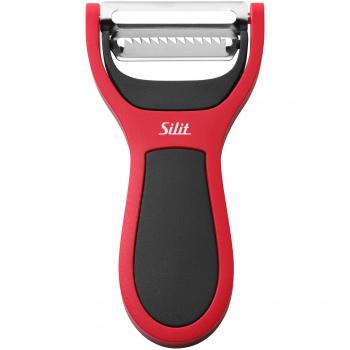 Silit Servieridee Pelador 2 en 1, Acero Inoxidable, Negro y Rojo