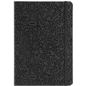 Cuaderno A5 Premium Keith Haring con tapa dura y marcapáginas - 192 páginas de hojas blancas