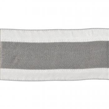 May Arts cinta SHEER con centro de satén 21/5,08 cm x 25 Yd. Plata, Acrílico, multicolor