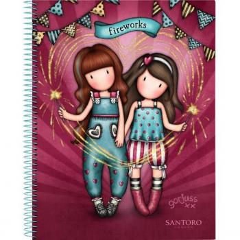 Cuaderno Espiral Safta A4 Microperforado Tapa Forrada 120 Hojas Cuadro 5 mm 60 gr Gorjuss Fairground Fireworks