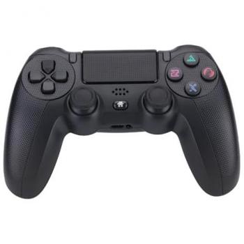 Mando Inalámbrico NK para PS4/PS3/PC/Móvil - Controlador Wireless con Dualshock, Detección 6 Ejes, Luz LED, Panel Táctil y Entrada para Auriculares - Negro (Caja