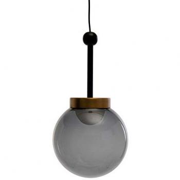 Lámpara de Techo Bola de Metal y Cristal Negra y Dorada Ø 14x26 cm 5W