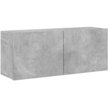 Mueble para TV de pared gris hormigón 100x30x41 cm
