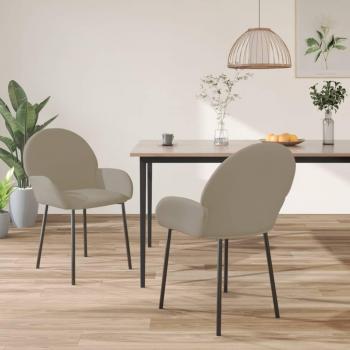 Light Grey Velvet Dining Chairs (Set of 2)