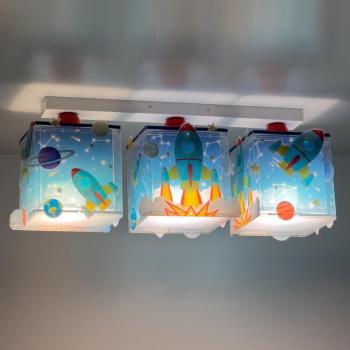 Plafón de techo infantil Dalber Rocket 3 luces cohete