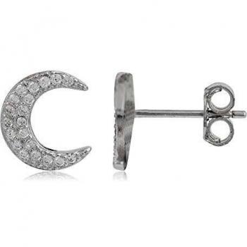 Córdoba Jewels | Pendientes en plata de ley 925 con circonitas con diseño Horn Zirconium
