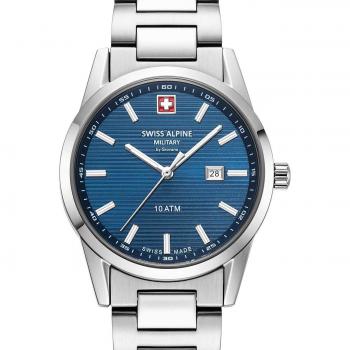 Reloj de Mujer Swiss Alpine Military Argos 34mm Plata y Azul 10ATM