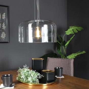 Lámpara colgante de techo Luce Ambiente e Design con domo de vidrio transparente 35 cm, tipo E27