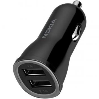 Cargador Dual de Coche Original Nokia DC-310 - 5V 1+2,1A - Color Negro