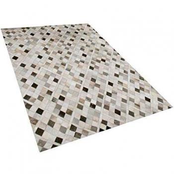 Alfombra de cuero multicolor 140 x 200 cm estilo rústico moderno Hirka
