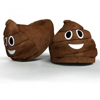 Deseo Deluxe® QQ emoticon cartoon – Maletín de caca Smile Emoti Invierno Felpa Zapatillas de Interior Emoti caca zapatos