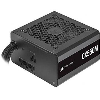 Fuente de Alimentación Corsair CX550M 550W 80 PLUS Bronze Semi-Modular ATX, Bajo Ruido, Conectores EPS12V Individuales, Condensadores a 105°C, Compacta, Color Negro