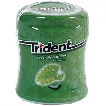 TRIDENT chicle grageas sabor hierbabuena bote 83 gr