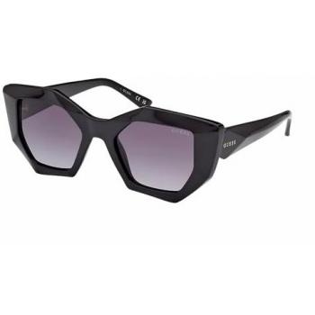 Guess Women's Geometric Sunglasses GU7897 - Shiny Black / Gradient Smoke, Size 50 MM