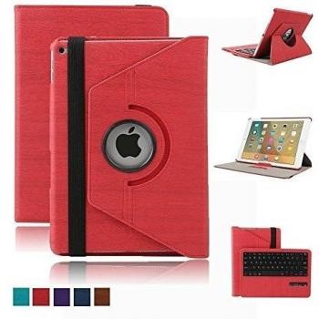 dingrich iPad aire 2 Teclado caso, nueva moda 360 Degree funda giratoria para iPad + teclado Bluetooth inalámbrico, magnético y desmontable + Protector de pantalla + lápiz capacitivo