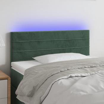 Cabecero LED de Terciopelo Verde Oscuro 80x5x78/88 cm
