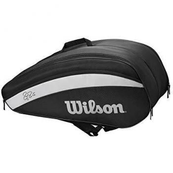 Wilson Bolsa para raquetas de tenis, Fed Team, Hasta 12 raquetas, Negro/blanco, WR8005601001