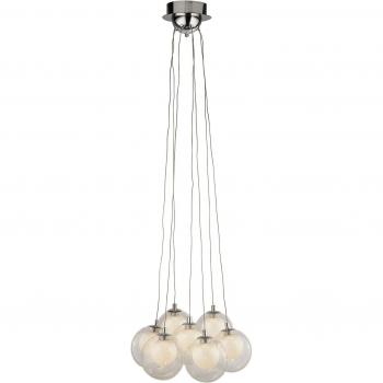 Colgante de racimo LED Acero dulce Cromo 7 bombillas 120cm