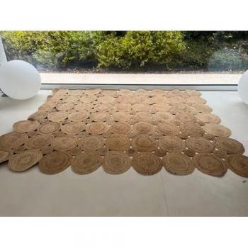 Alfombra de Yute Trenzada a Mano Donatella Beige 200x300 cm