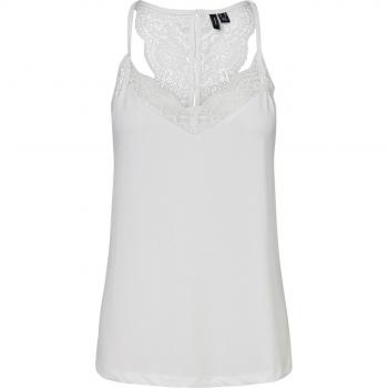 Vero Moda Women's Lace Back Tank Top, Snow White, 2XL