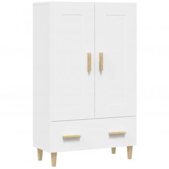 Aparador blanco de madera de ingeniería 70x31x115 cm