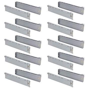 Emuca 3041025 Kita para cajón metálico H86, gris metalizado, L 270mm, Lote de 10pcs