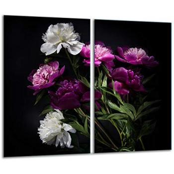 Tabla de Cortar de Vidrio Templado 2x 30x52 cm Negra con Protección para Vitrocerámica