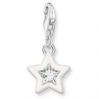THOMAS SABO White Cubic Zirconia Cold Enamel Star Charm 2044-041-14 - Sterling Silver / Enamel / Zirconia Female