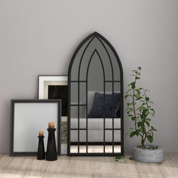 Espejo Colgante Decorativo de Hierro Negro para Uso Interior 100x45 cm