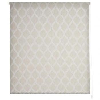 Estor Enrollable Translúcido Visillo Jacquard Beige Modelo Davos 150 x 255 cm Fácil Instalación para Ventanas y Puertas
