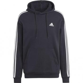 Sudadera con Capucha Adidas Essential Fleece 3 Bandas para hombre en color negro