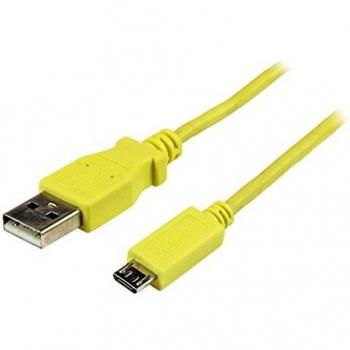 StarTech.com 1m Yellow Mobile Charge Sync USB to Slim Micro USB Cable - Phones & Tablets - A to Micro B M/M - Thin Micro USB Charge Cable