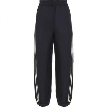 Moncler Women's Blue Cotton-Twill Bush Trousers, Size 42, J10932A00001597DR Color 76I