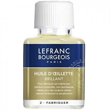 Lefranc Bourgeois mohnöl para Pintura al óleo, Acelera la Secado la Pintura al óleo, Transparente, 75 ml