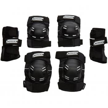 Powerslide Schoner Standard Tri-Pack - Conjunto de Protecciones, Color Negro, Talla XL