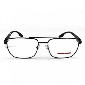 Prada Linea Rossa marco óptica, PS 53MV 1BO1O1 negro marco de gafas metal tamaño de 55 mm hombre