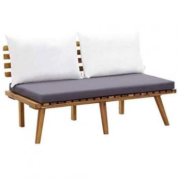 Garden Bench with Cushions 45.3 Solid Acacia Wood