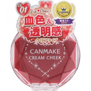 Canmake Cream Cheek Blush - 2.2g - CL01 Clear Red Heart