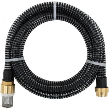 Manguera de succión Día y Noche con conectores de latón, PVC negro, 29 mm, 25 m