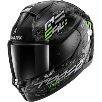 Casco de Moto Integral Shark Ridill 2 Molokai Negro-Plateado-Azul Verde