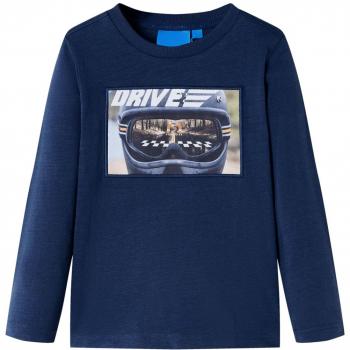 Camiseta para niños de manga larga azul marino melange 104