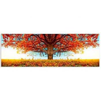 Cuadro de Árbol de la Vida en Lienzo Naranja de 180x60 cm - LOLAhome