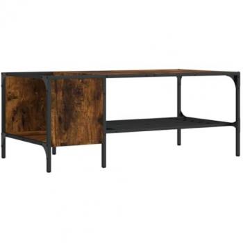 vidaXL Coffee Table with Rack Smoked Oak 100x51x40 cm Engineered Wood