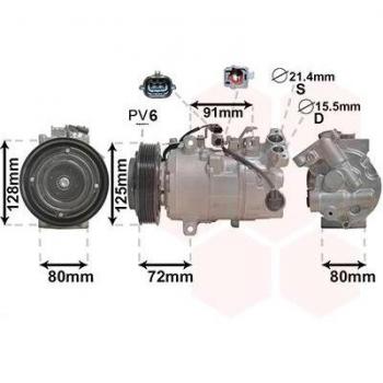 Compresor de aire acondicionado VAN WEZEL 4300K628