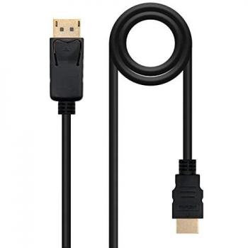 NANOCABLE 10.15.4301 - Cable Conversor Displayport a HDMI, Displayport/Macho - HDMI/MACHO, Negro, 1 m