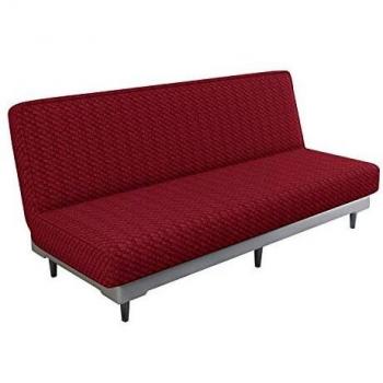 MAXIJIN Funda Elástica para Sofá Cama Funda para Sofá de Clic Clac 3 Plazas sin Brazos Protector de Muebles de Color Sólido para Sofá Plegable sin Reposabrazos
