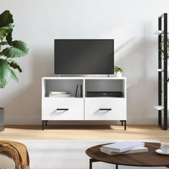 Mueble de TV madera contrachapada blanco 80x36x50 cm