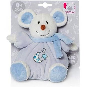 SONAJERO PELUCHE BABY RATITA CELESTE 15 CMS ARTESAVI